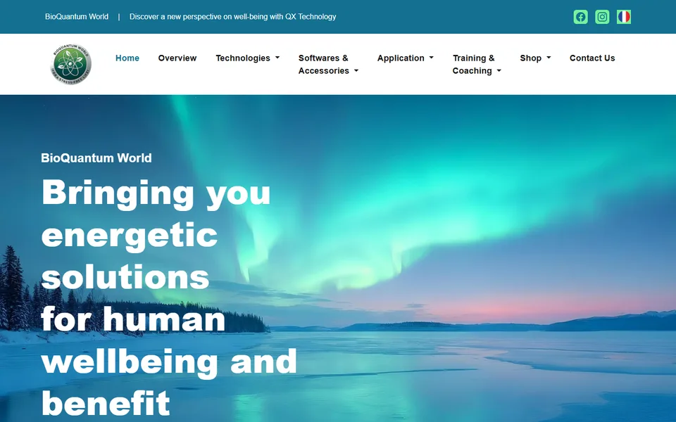 Screenshot of the BIOQUANTUMWORLD website